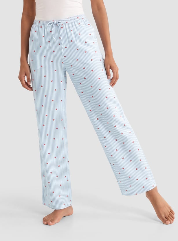 Women Heart Print Pyjamas