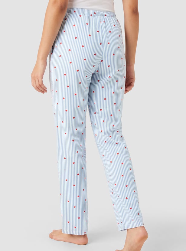 Women Heart Print Pyjamas