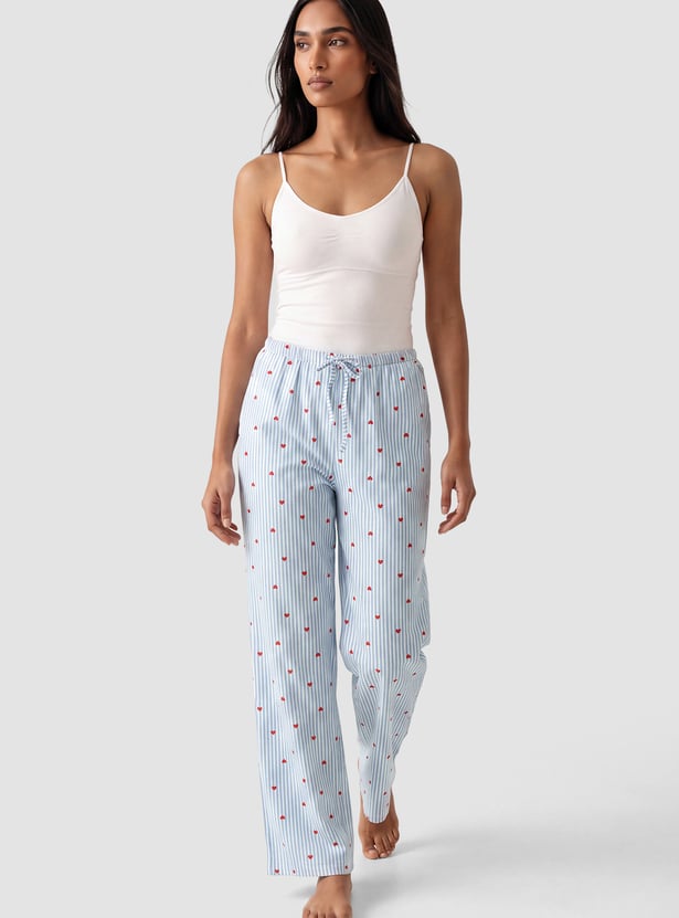 Women Heart Print Pyjamas