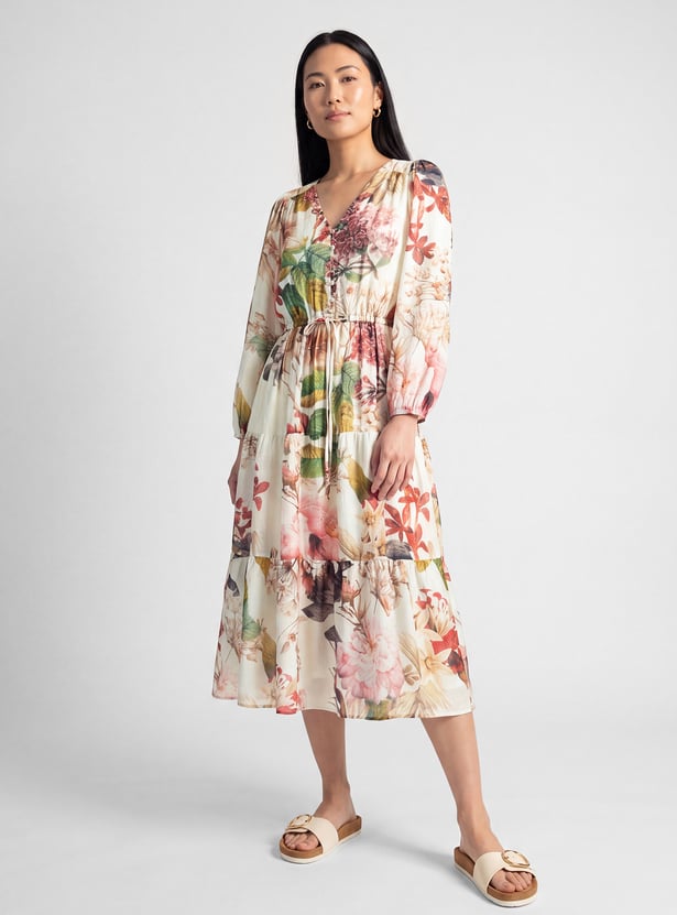 Women Printed Tiered Dress