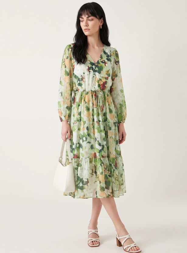 Women Printed Tiered Dress
