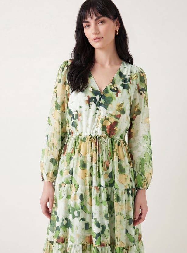 Women Printed Tiered Dress