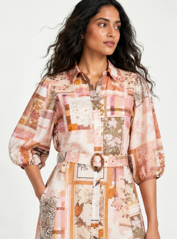 Women Printed A-Line Midi Dress