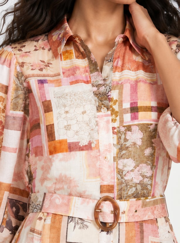 Women Printed A-Line Midi Dress