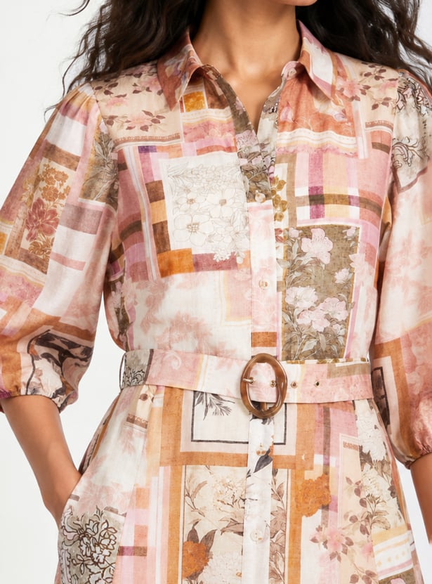 Women Printed A-Line Midi Dress