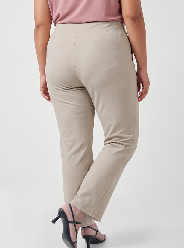 Women Pintuck Flared Trousers