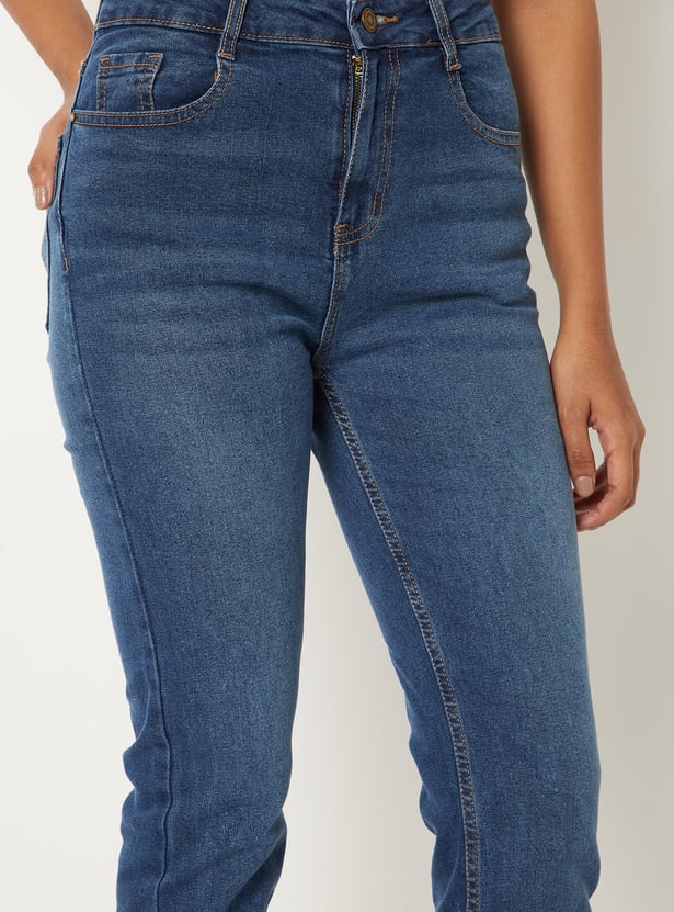 Women Solid High Rise Jeans