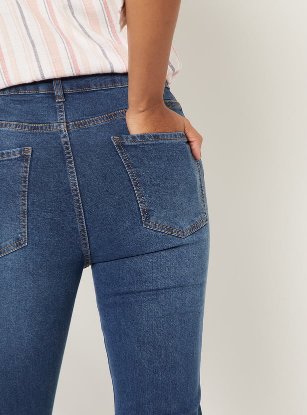 Women Solid High Rise Jeans