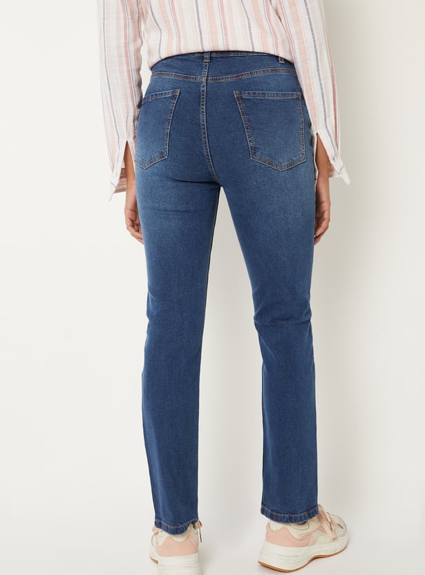 Women Solid High Rise Jeans