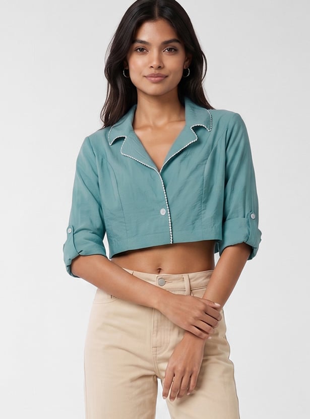 Women Solid Crop Top