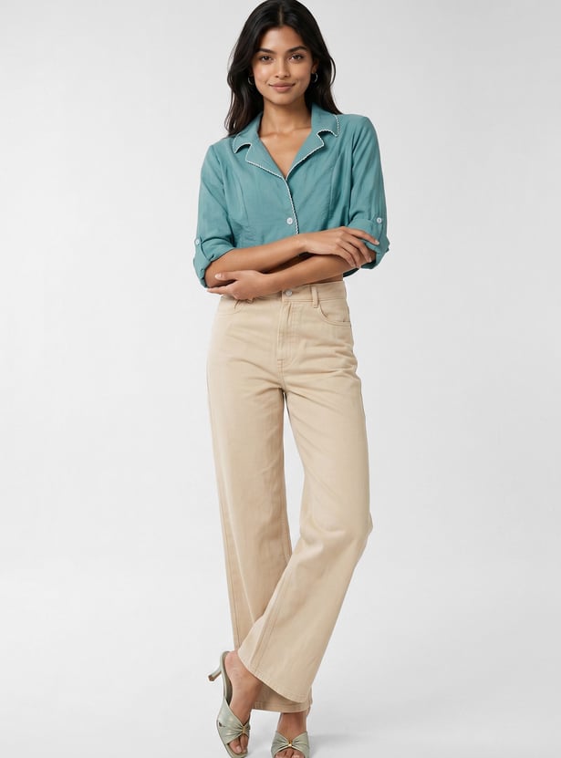 Women Solid Crop Top