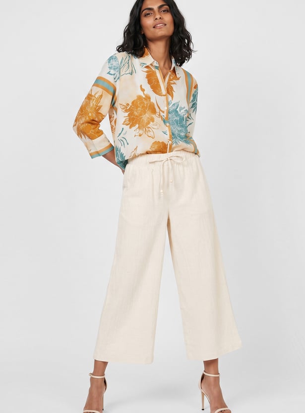 Women Floral Print Shirt Style Top