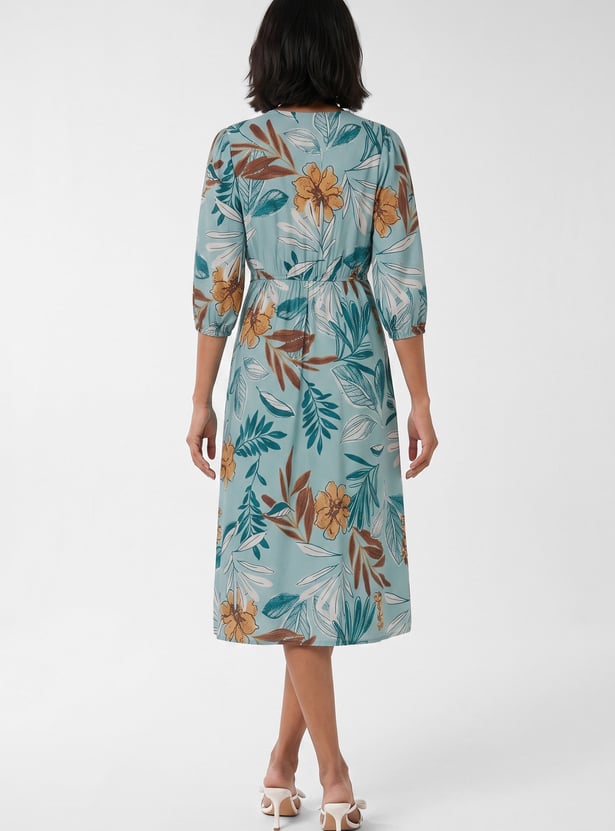 Women Floral Print Midi Dress
