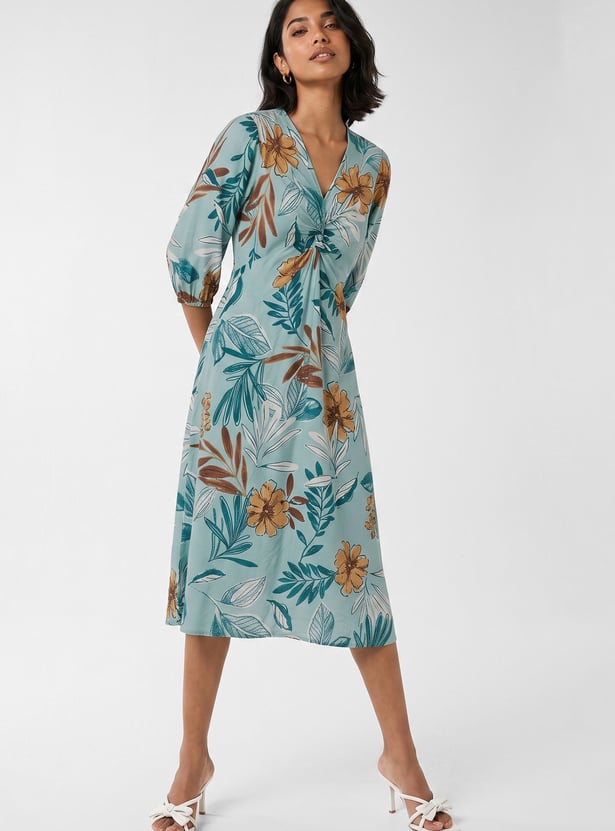 Women Floral Print Midi Dress