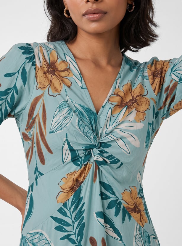Women Floral Print Midi Dress