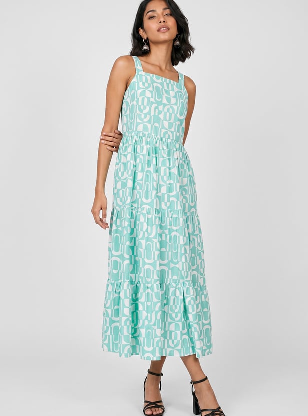 Women Printed Tiered Maxi Dress