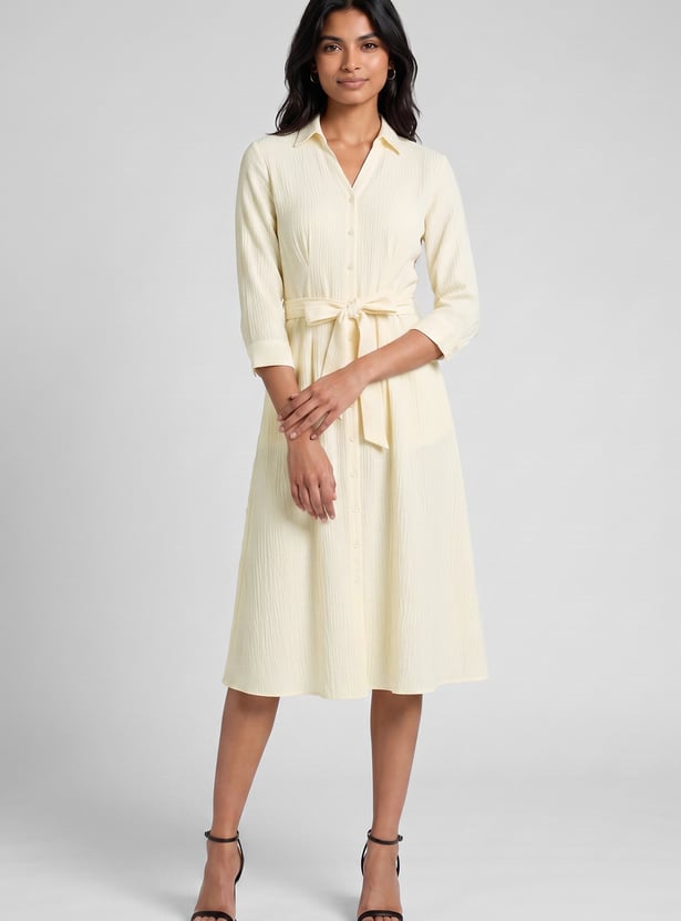Women Textured Midi Dress