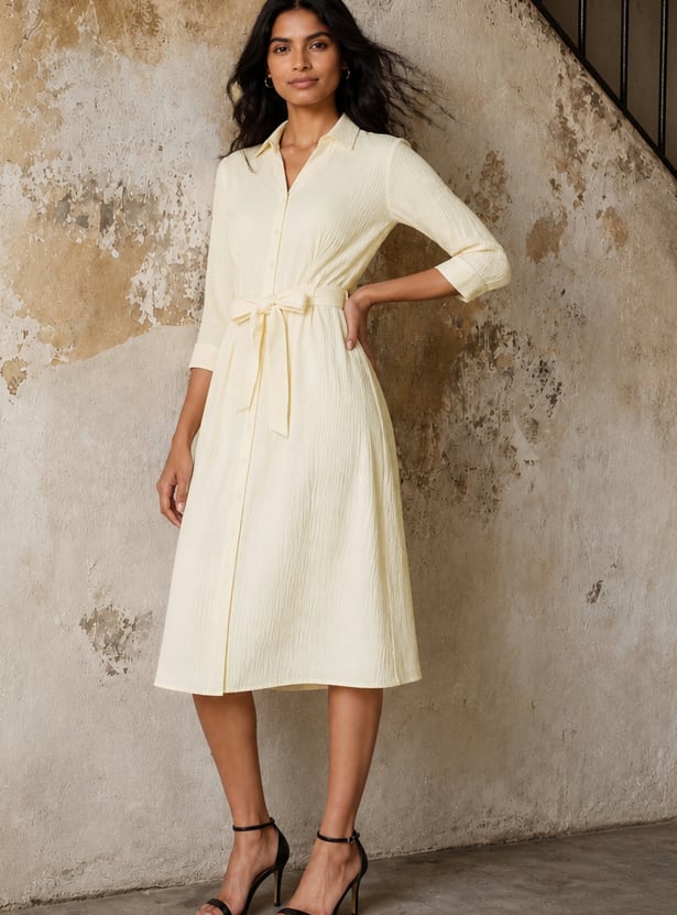 Women Textured Midi Dress