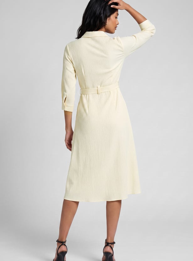 Women Textured Midi Dress