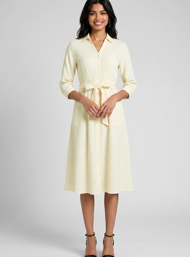 Women Textured Midi Dress
