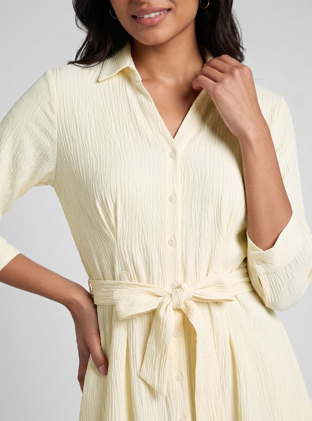 Women Textured Midi Dress