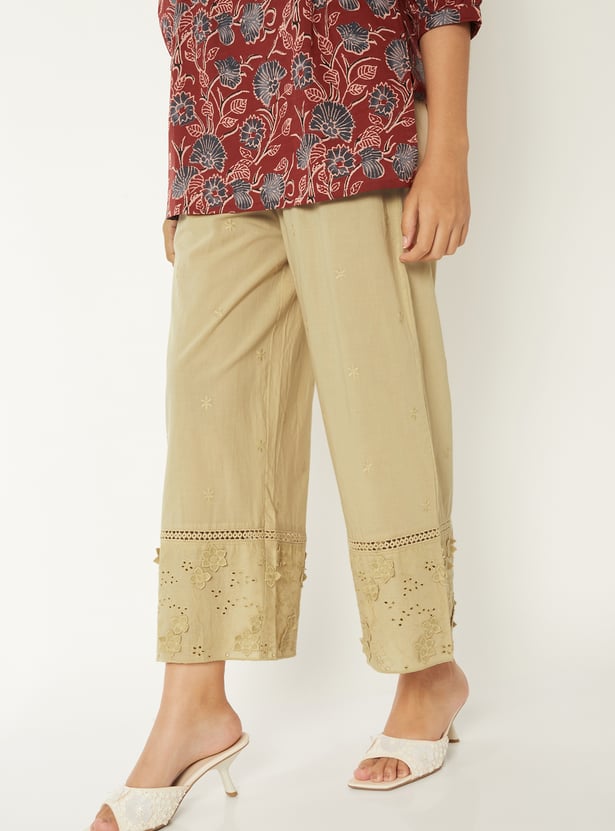 Women Floral Applique Palazzos