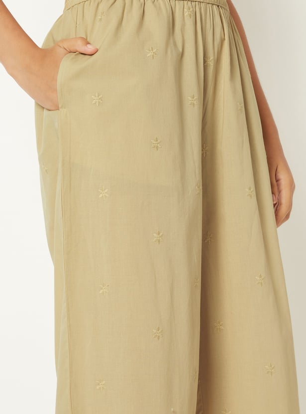 Women Floral Applique Palazzos