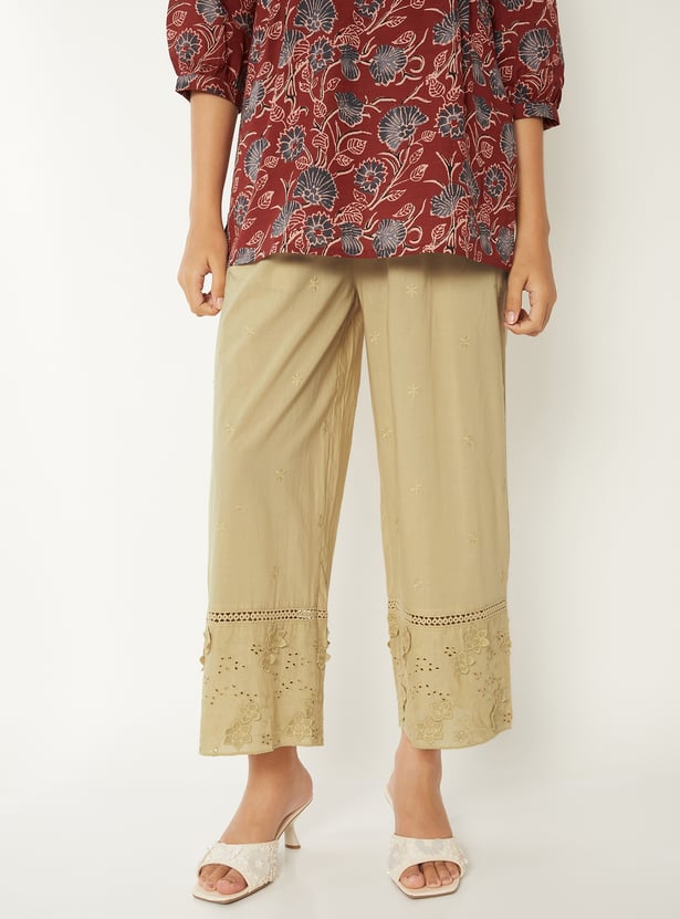 Women Floral Applique Palazzos