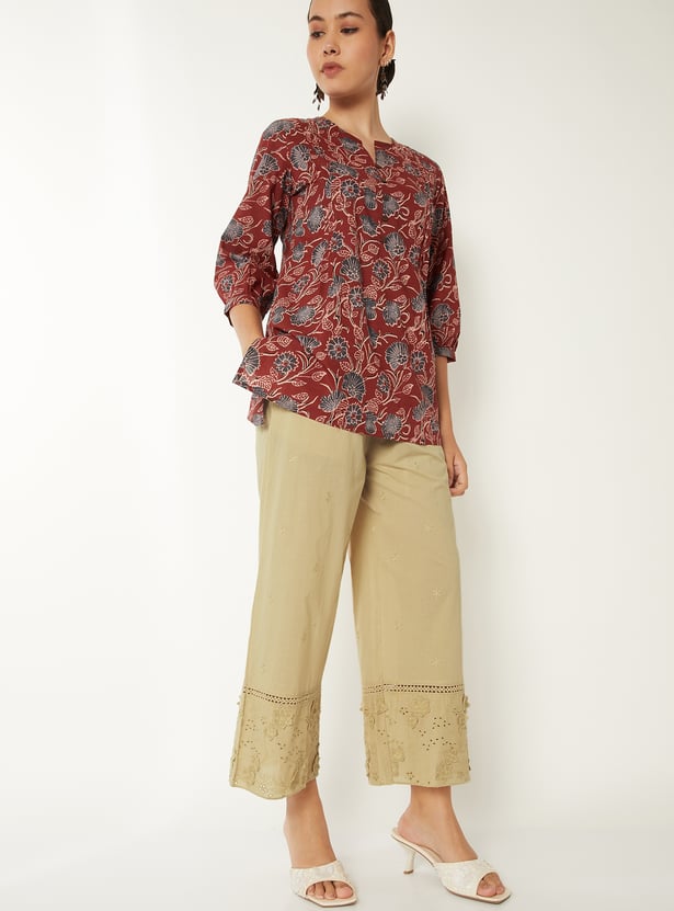Women Floral Applique Palazzos