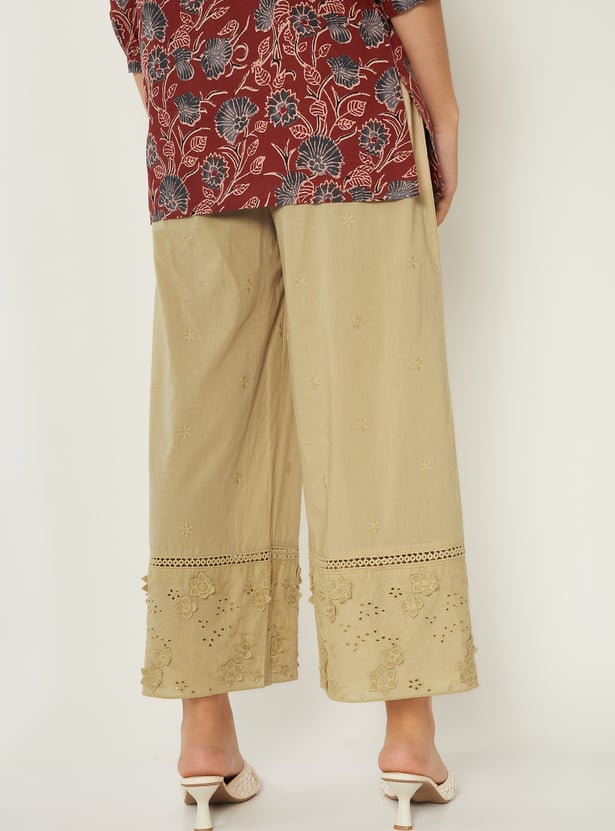 Women Floral Applique Palazzos