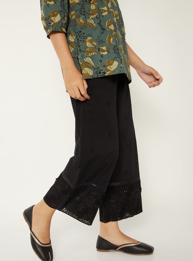 Women Floral Applique Palazzos