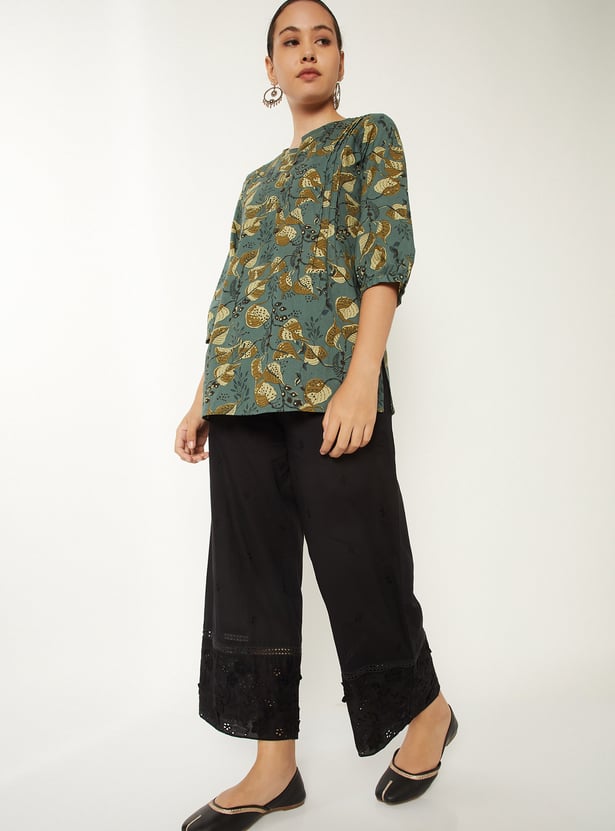 Women Floral Applique Palazzos