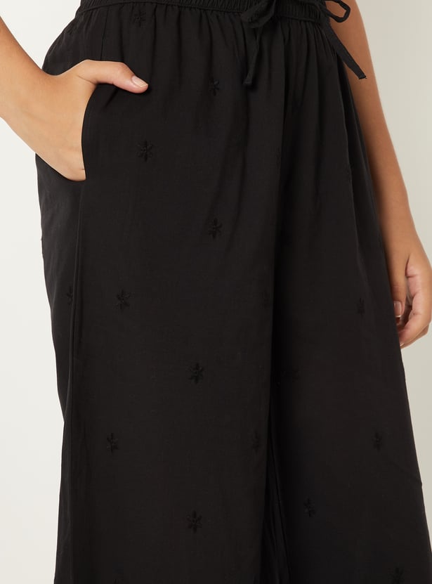 Women Floral Applique Palazzos