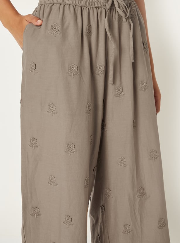 Women Embroidered Palazzos