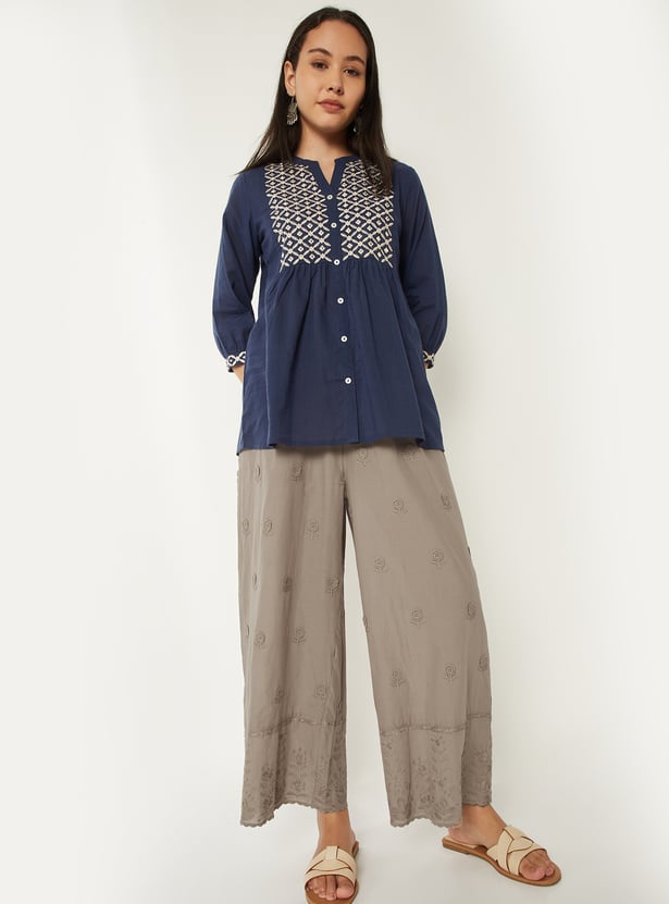 Women Embroidered Palazzos