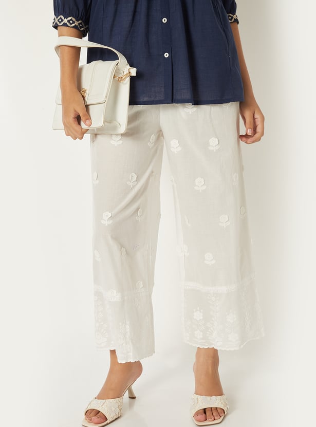 Women Embroidered Palazzos