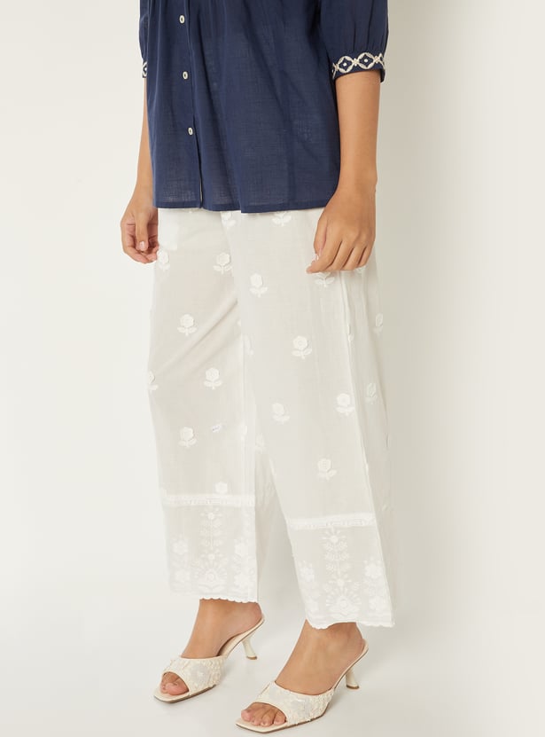Women Embroidered Palazzos