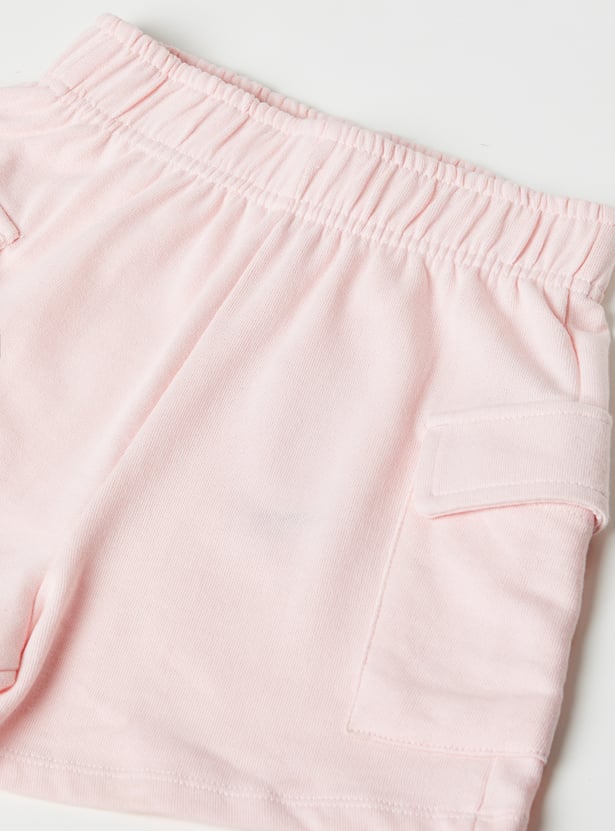 Girls Solid Cargo Shorts