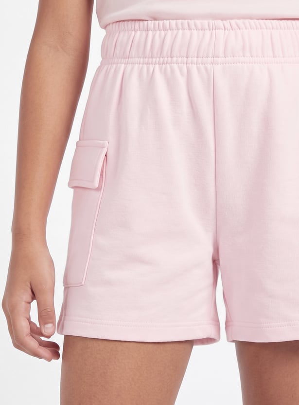 Girls Solid Cargo Shorts