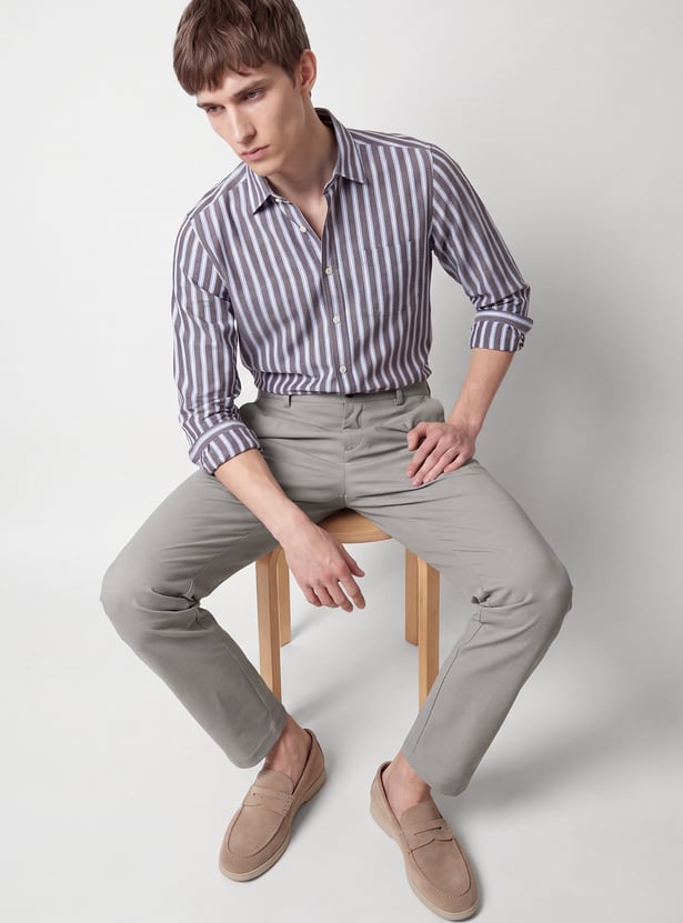 Men Solid Trousers