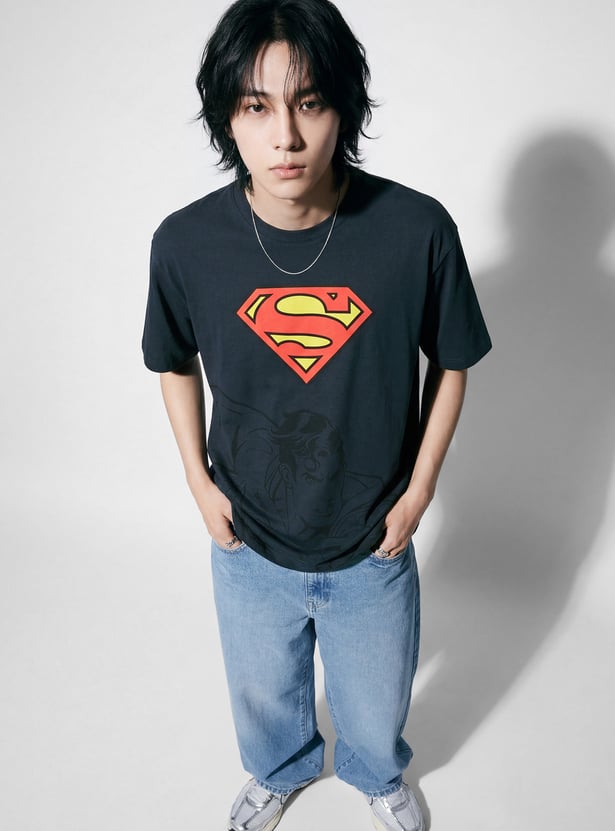 URB_N Men Oversized Superman T-shirt