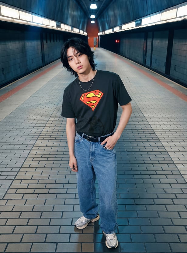 URB_N Men Oversized Superman T-shirt