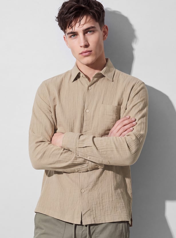 URB_N Men Textured Shirt