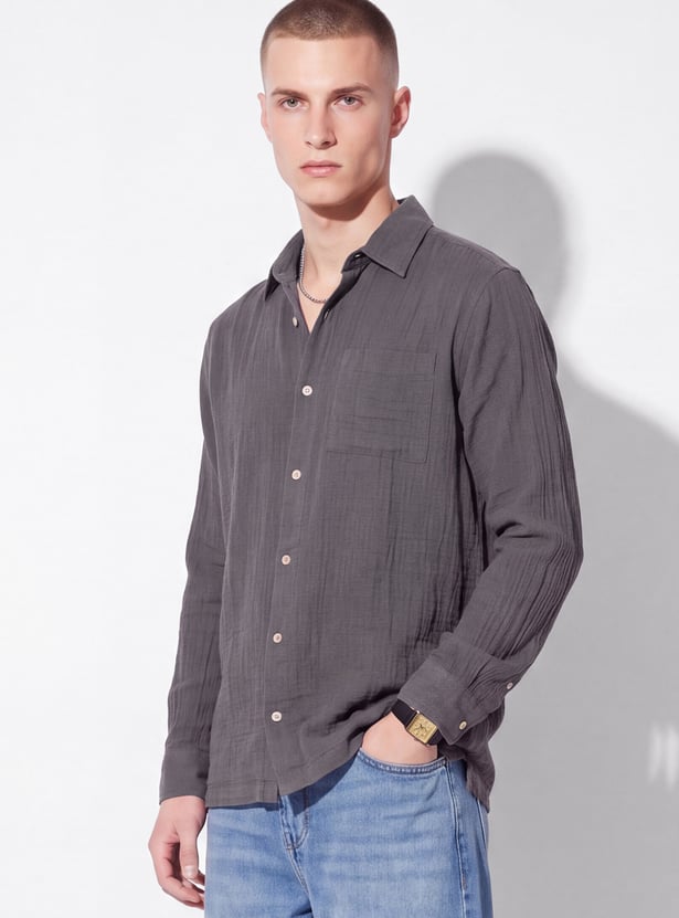 URB_N Men Textured Shirt