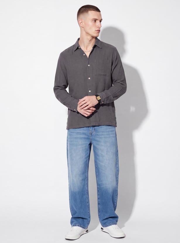 URB_N Men Textured Shirt