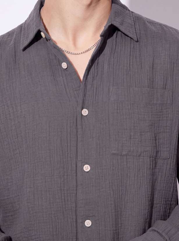 URB_N Men Textured Shirt