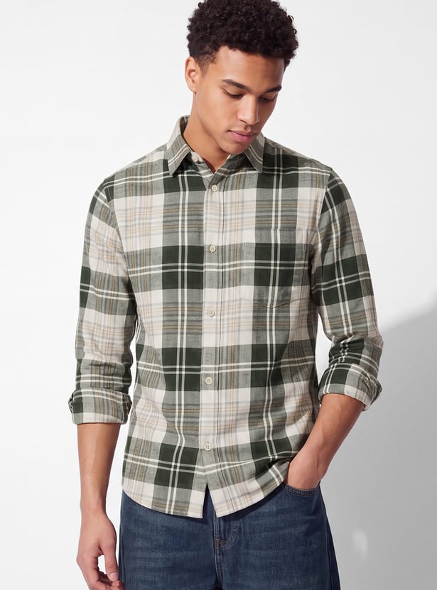 URB_N Men Checked Regular Fit Shirt