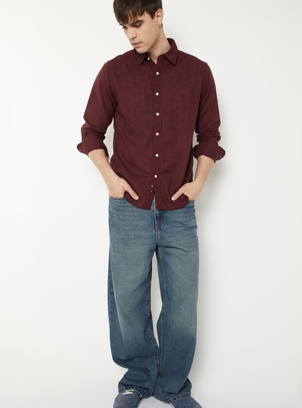 Men Solid Regular Fit Shirt