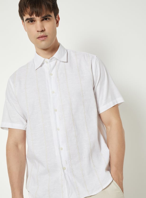 Men Embroidered Regular Fit Shirt