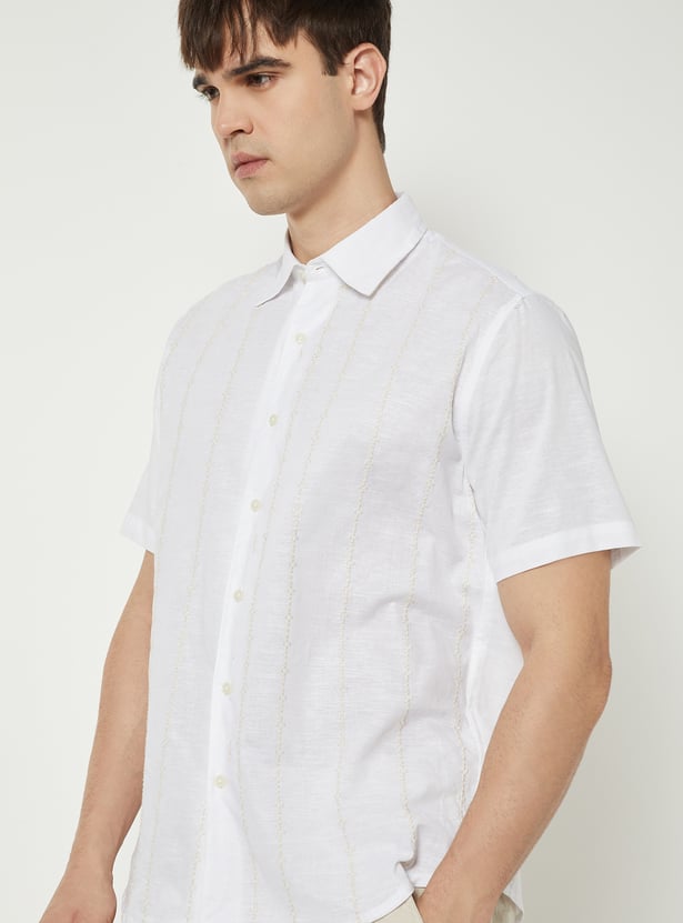 Men Embroidered Regular Fit Shirt